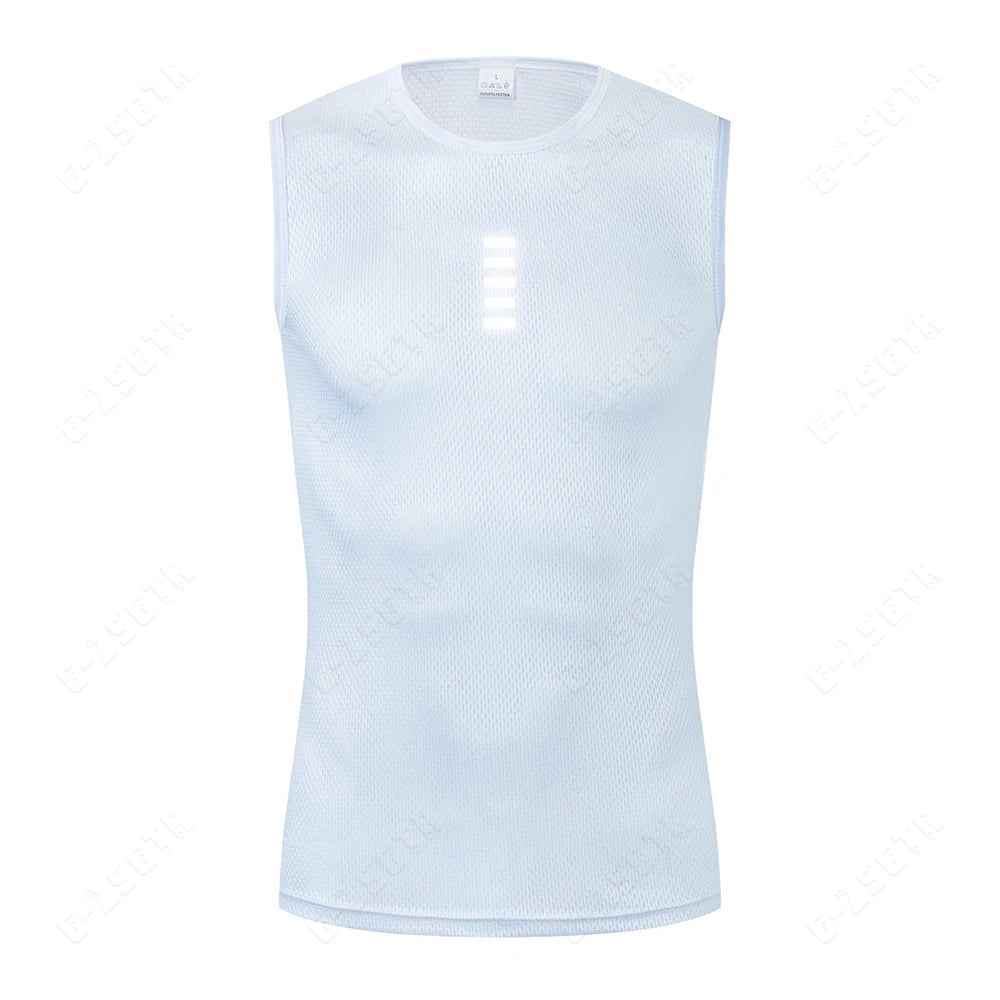 Men's Cycling Base Layer – Reflective Quick-Dry Sleeveless Jersey