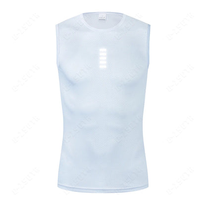 Men's Cycling Base Layer – Reflective Quick-Dry Sleeveless Jersey