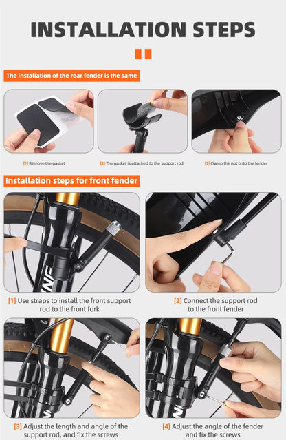 WEST BIKING Adjustable MTB Bicycle Fender Set