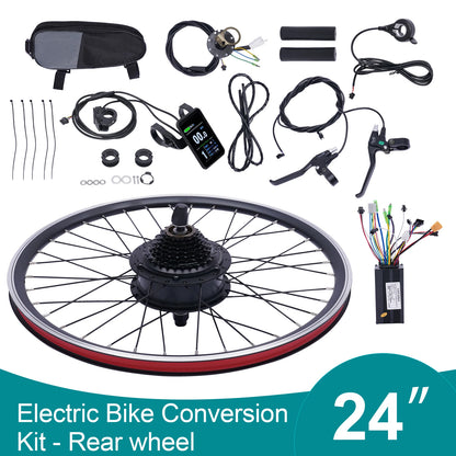 24 Zoll E-Bike Umbausatz 36V 500W Elektrofahrrad Hochwertiges Hinterrad Motor-Naben-Set E-Bike Rad-Kit