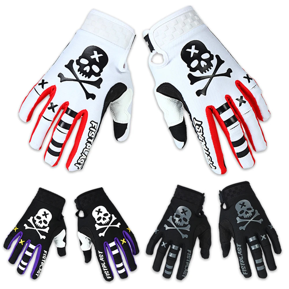 Skull & Bones Full Finger Touchscreen Riding Gloves