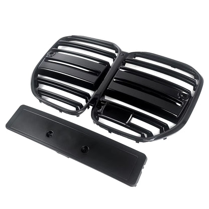 Calandre avant style M4 compatible avec BMW Série 4 G22 G23 420i 430i 435i M440i 2021-2024, calandre de course type « rein » noir brillant