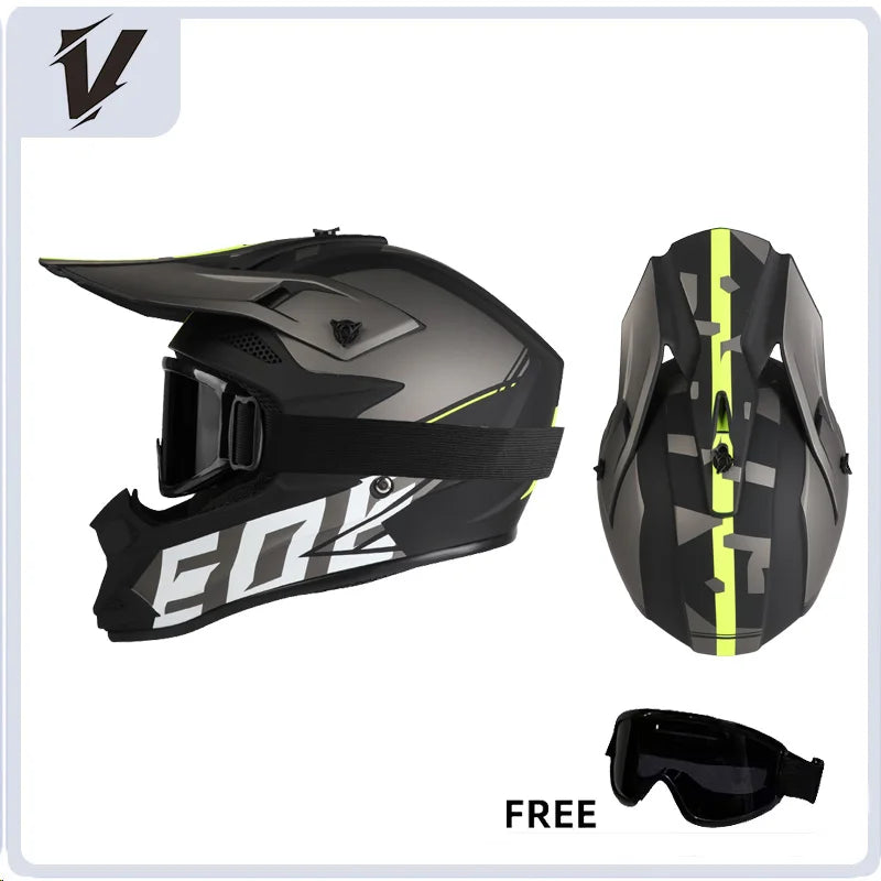 VGV Motocross Helmet Set with Goggles, Gloves & Face Cover