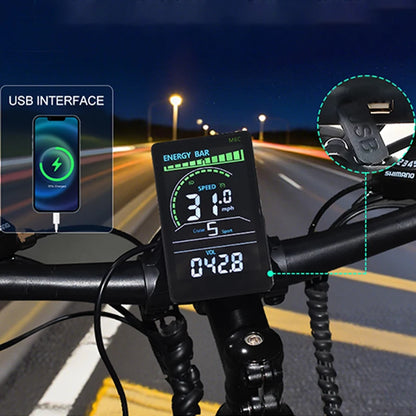 MCEZDY UART2 E-Bike Display & Fahrradcomputer 24V 36V 48V 60V LCD-Kilometerzähler