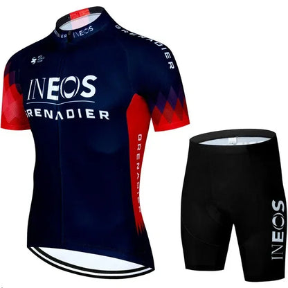 INEOS Men's Cycling Jersey & Padded Shorts Set for Road & MTB Riding