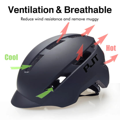 PJT Fahrradhelm mit wiederaufladbarem Rücklicht