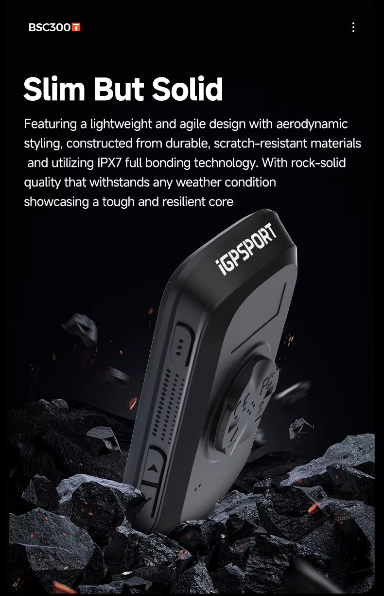 iGPSPORT BSC300T Touchscreen-Fahrradcomputer Globale farbige Karte Drahtloser Radcomputer E-Bike-Unterstützung