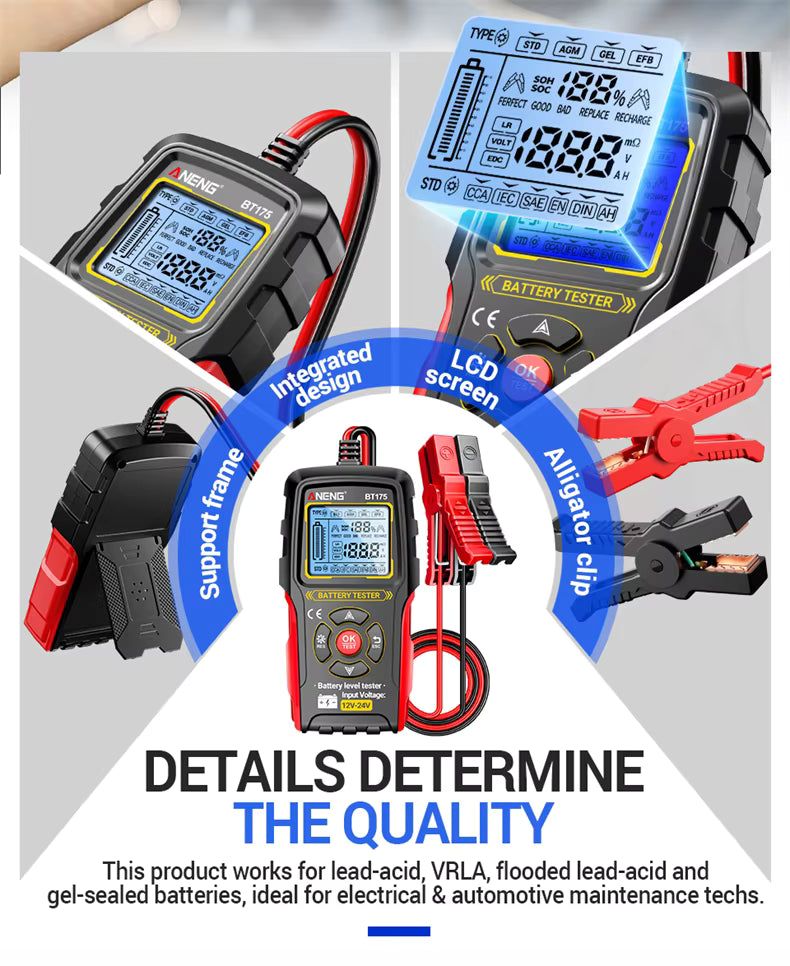 ANENG BT175 Vehicle Battery Analyzer 8–36V