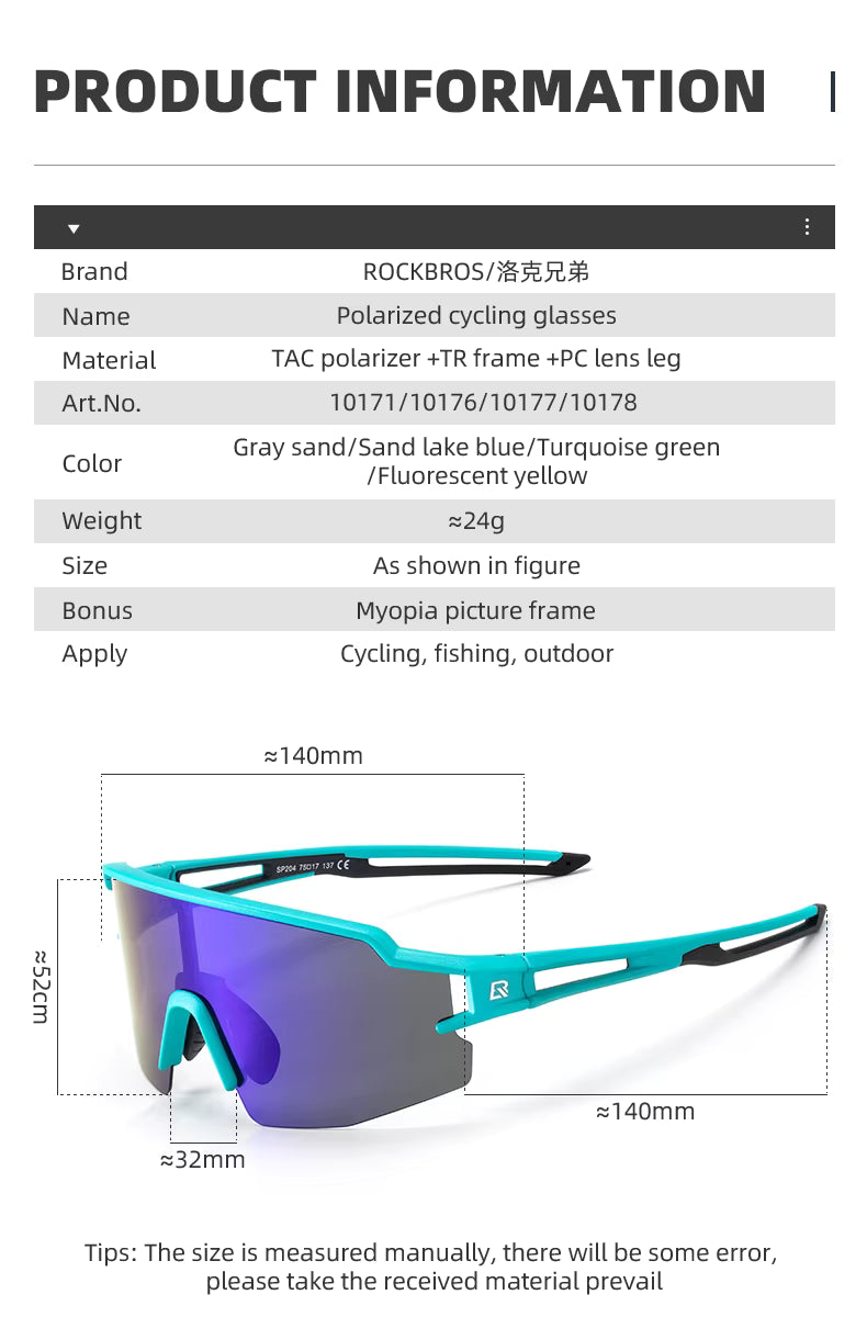 ROCKBROS UV400 Photochromic Polarized Cycling Glasses