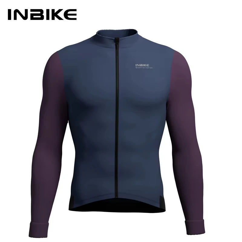 INBIKE Men's Winter Thermal Cycling Jersey & Fleece Bib Tights Set with Pockets