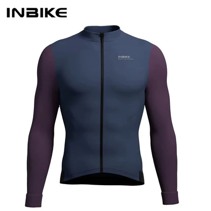 INBIKE Men's Winter Thermal Cycling Jersey & Fleece Bib Tights Set with Pockets