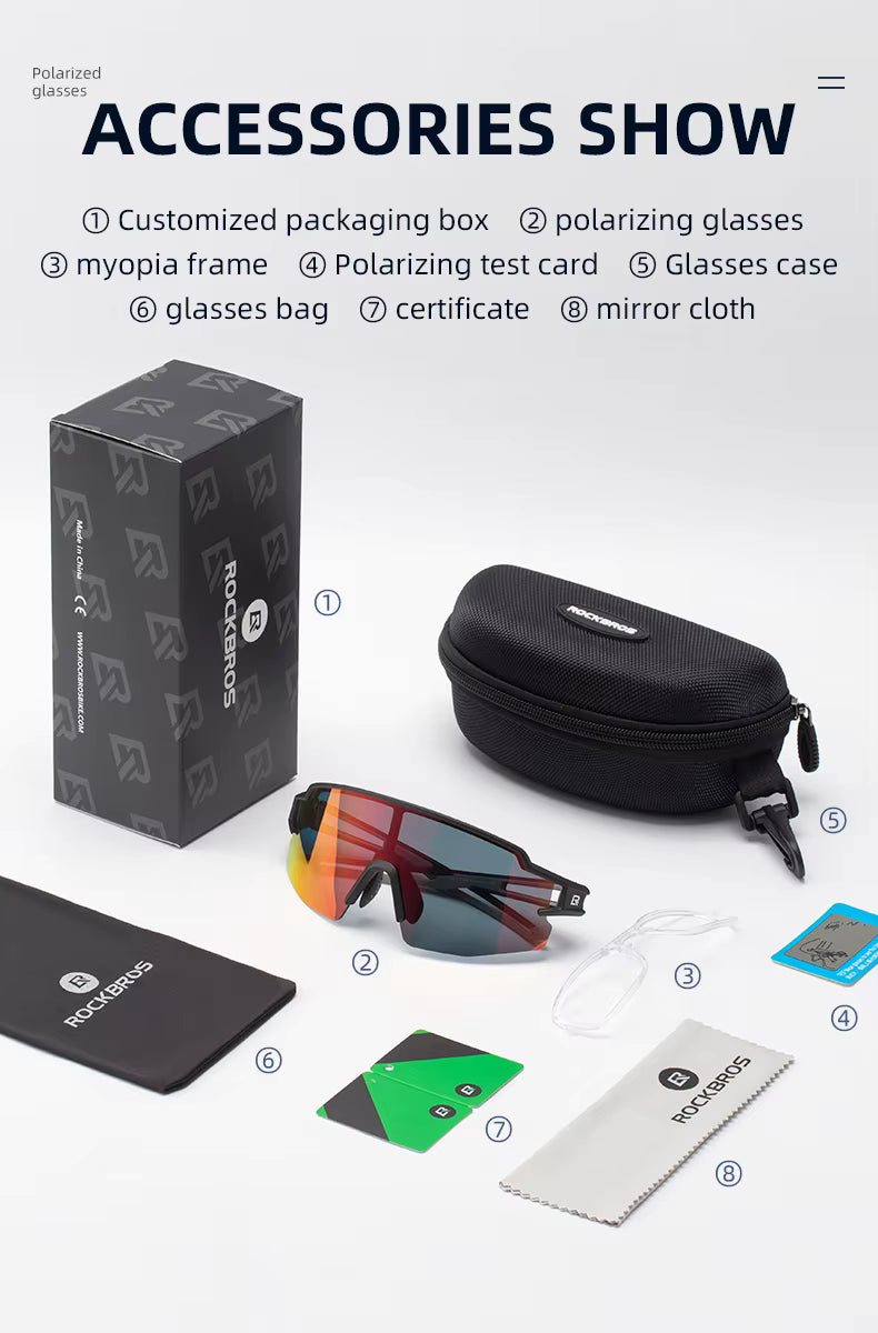 ROCKBROS UV400 Photochromic Polarized Cycling Glasses