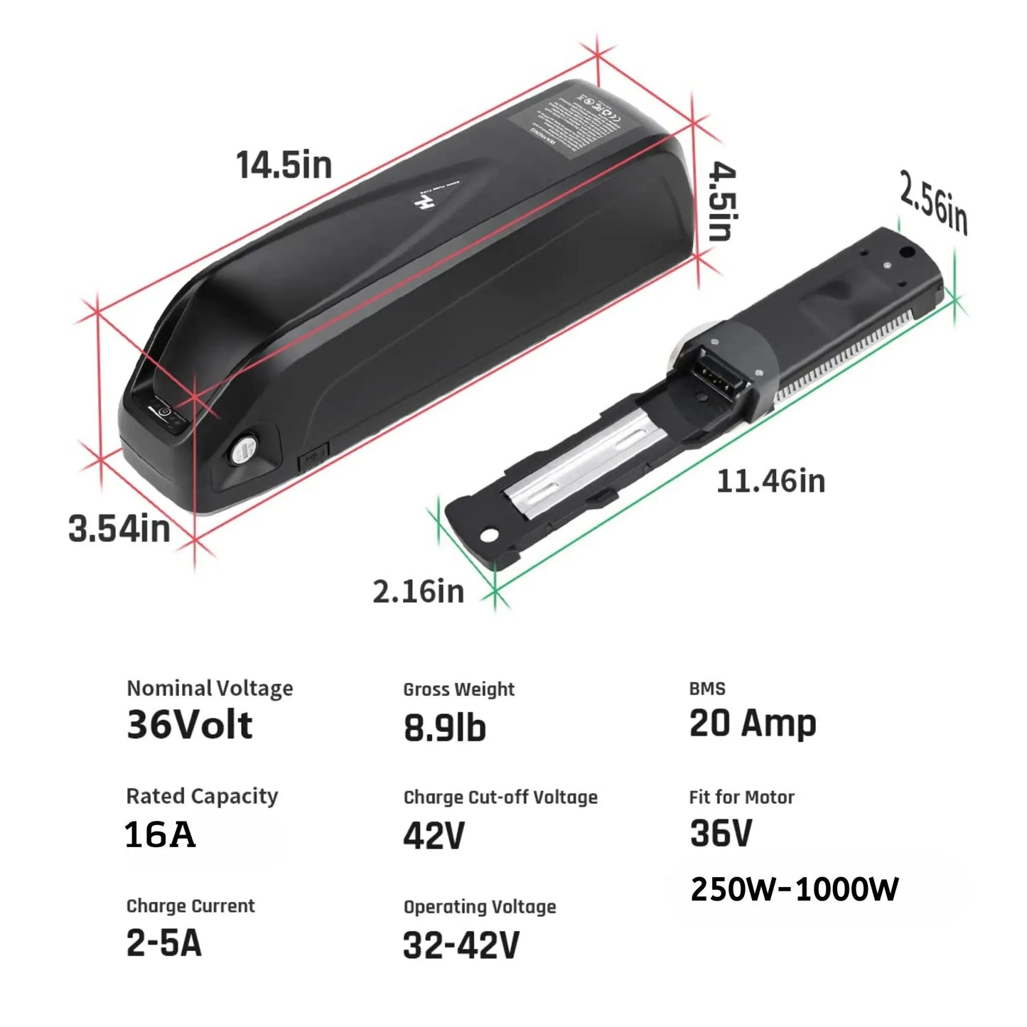 Hailong Gehäuse 36V/48V Lithium E-Bike Akku