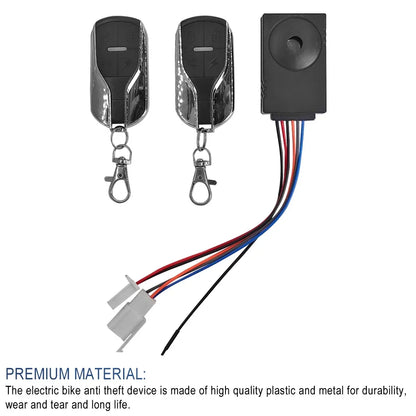 Anti-Theft Alarm System with Dual Remote Control for E-Scooters & E-Bikes