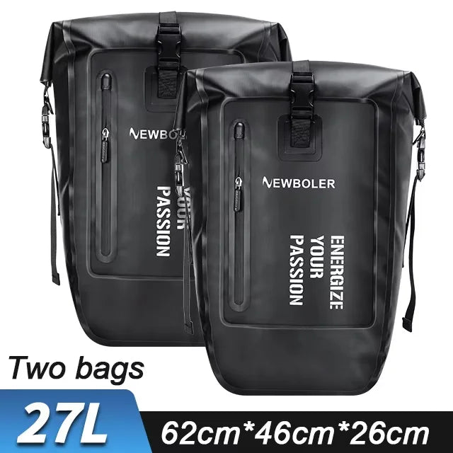 NEWBOLER 27L Waterproof Double Bike Pannier Rear Rack Bag