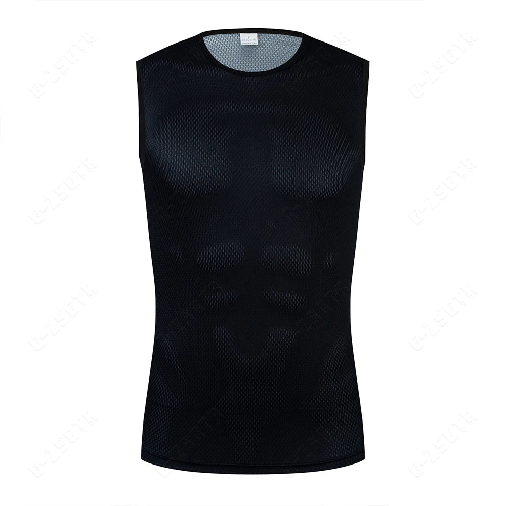 Men's Cycling Base Layer – Reflective Quick-Dry Sleeveless Jersey