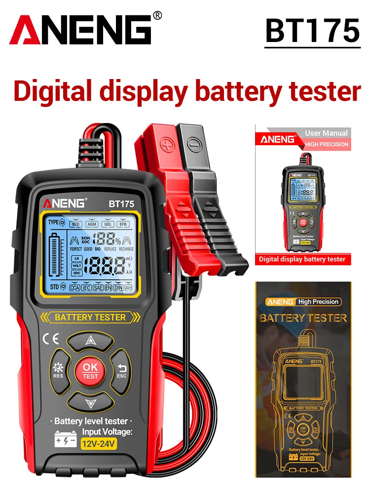 ANENG BT175 Vehicle Battery Analyzer 8–36V