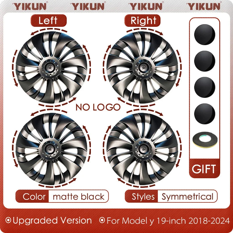 Tesla Model Y 19-Inch Performance Hub Caps 4-Piece Set