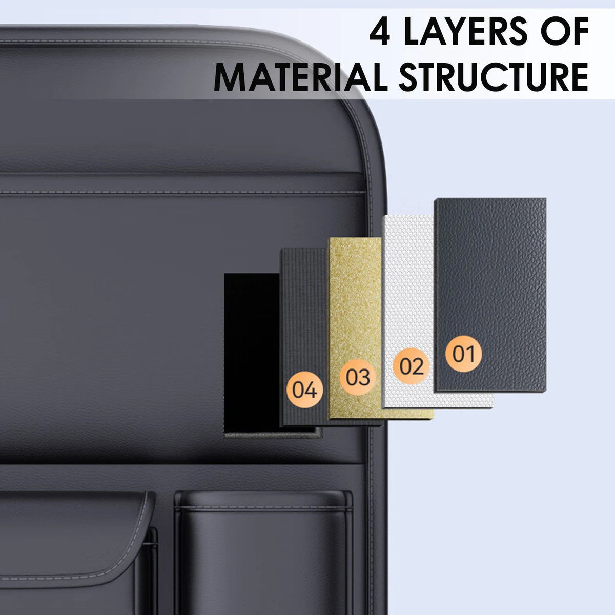 Universal PU Leather Car Seat Back Organizer