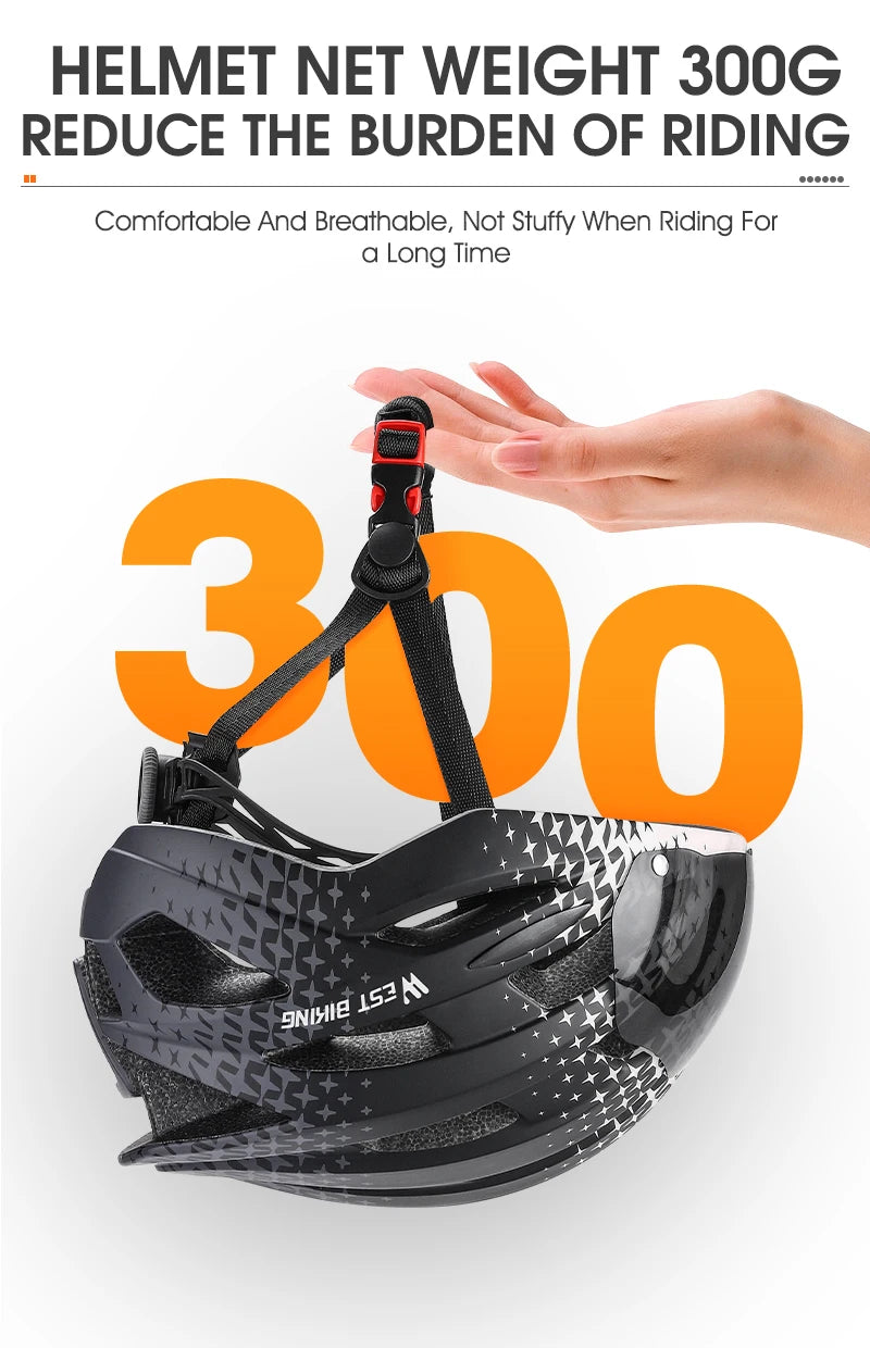 WEST BIKING LED-Licht-Fahrradhelm