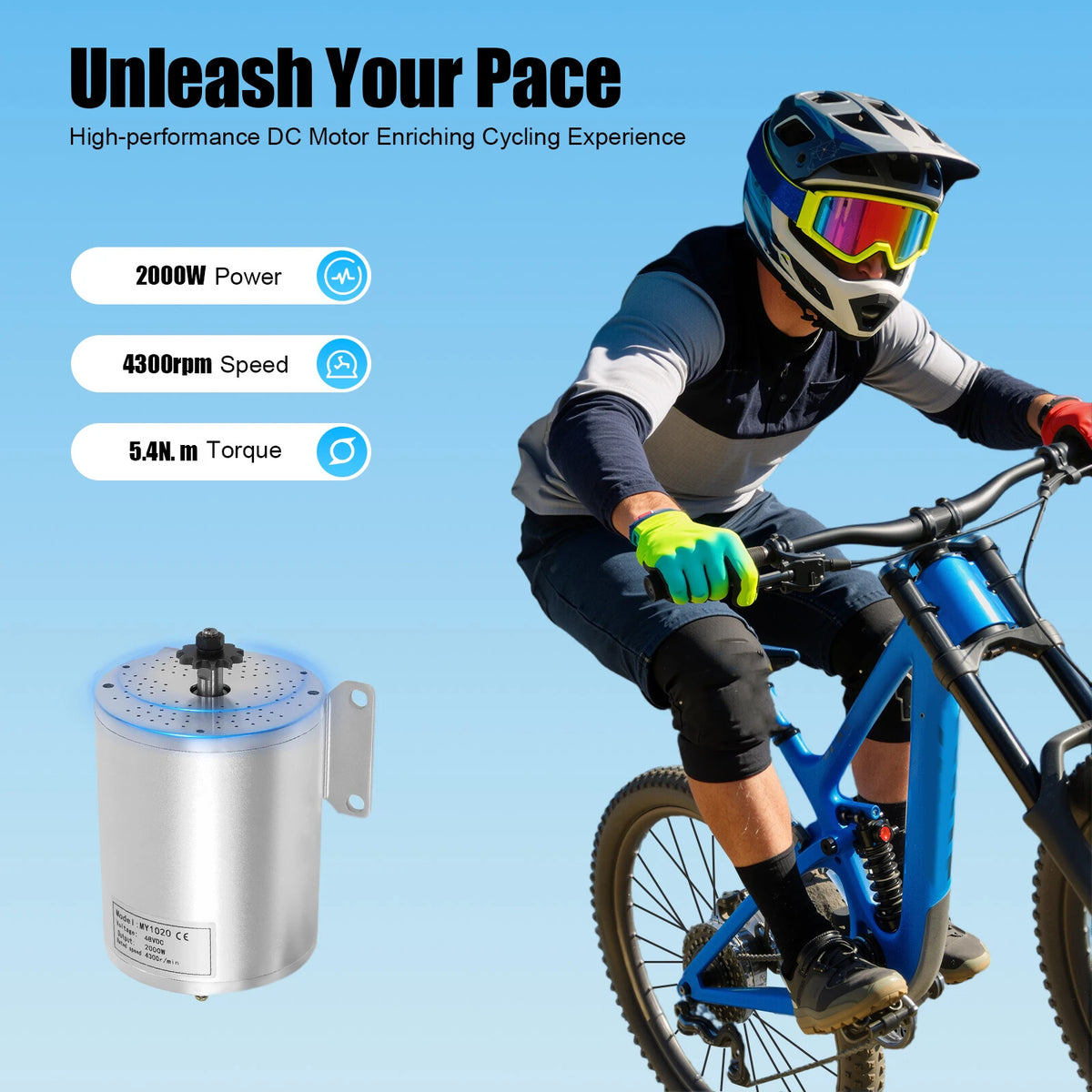 48V 2000W bürstenloser Getriebe-E-Bike-Umbausatz