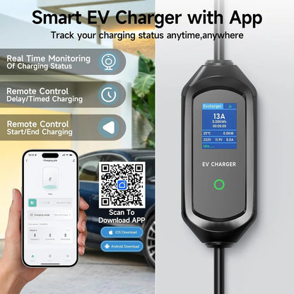 AFYEEV Portable Type 2 EV Charger 13A UK Plug / 32A CEE Plug
