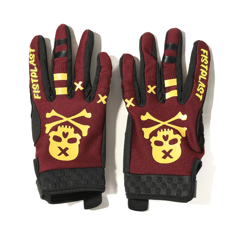 Skull & Bones Full Finger Touchscreen Riding Gloves