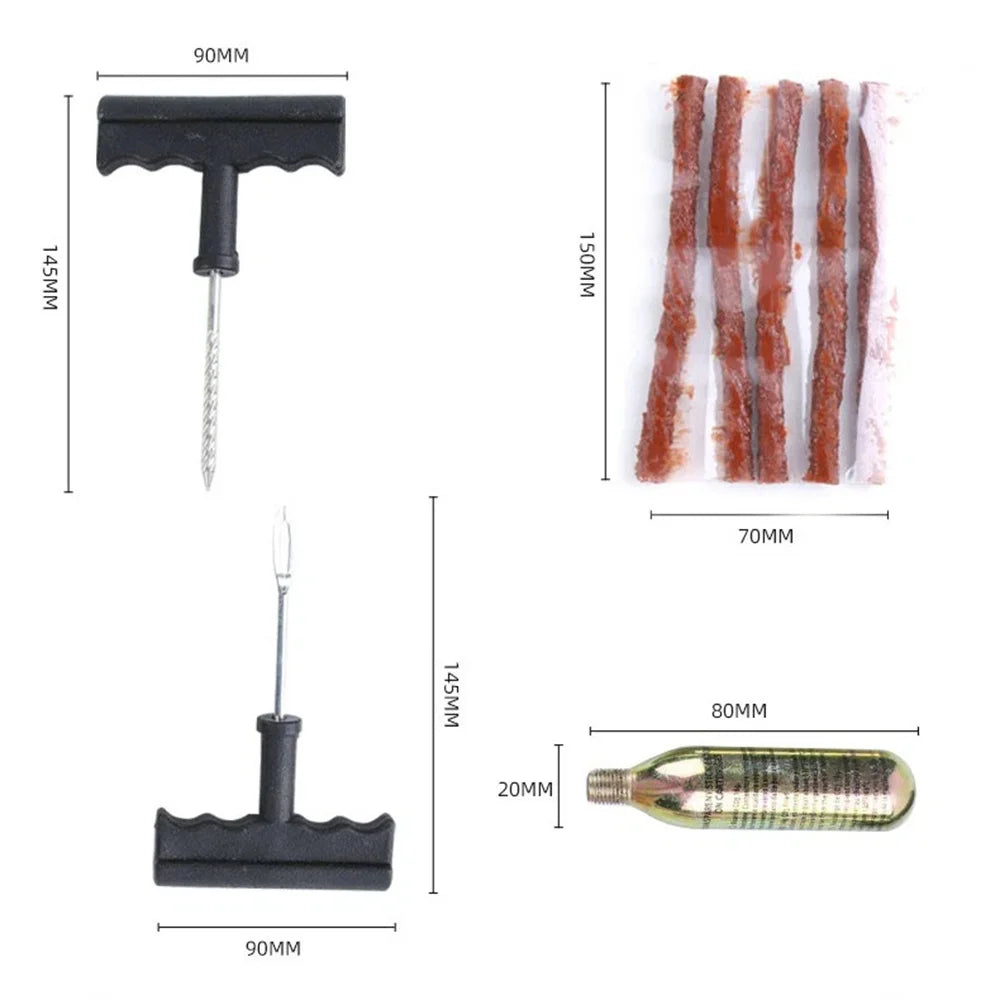 Tubeless Tyre Puncture Repair Kit with Rubber Strips