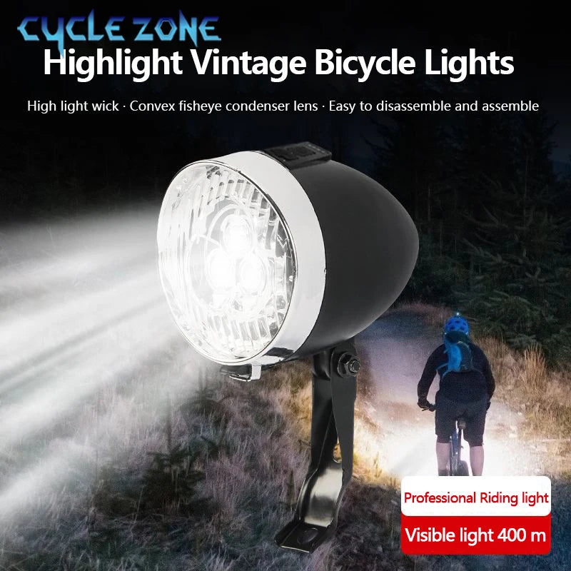 Klassischer 3-LED-Fahrradscheinwerfer