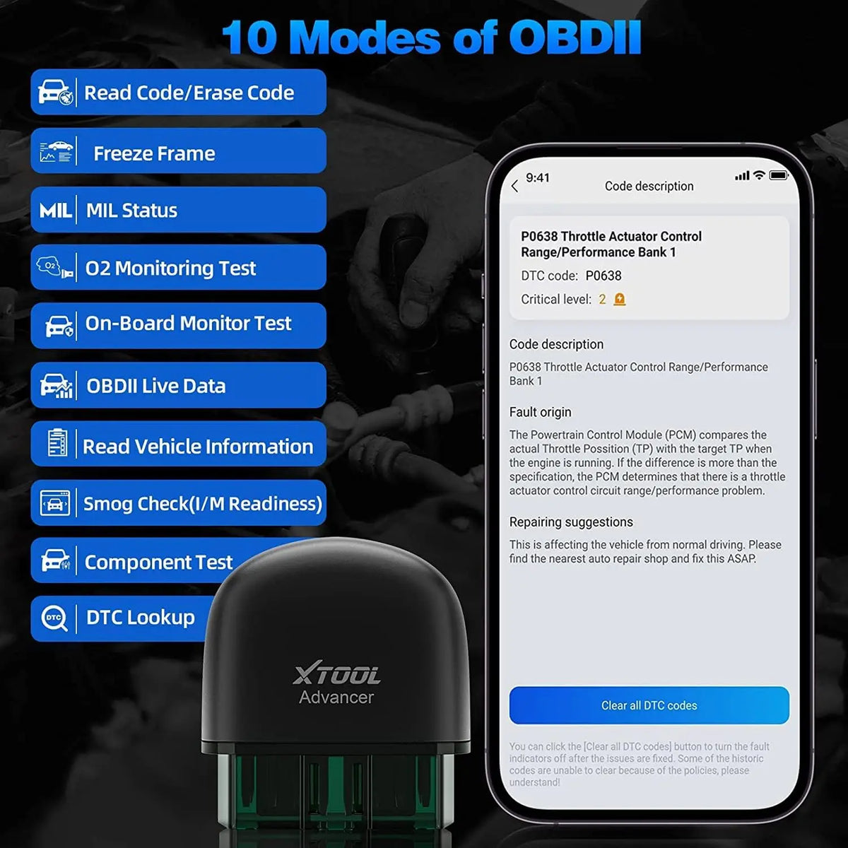 Scanner OBD2 Bluetooth XTOOL AD20 Pro