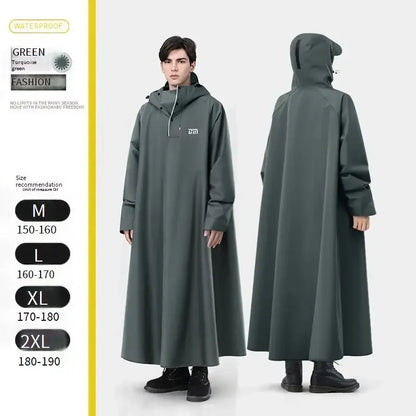 Adult Waterproof One-Piece Cycling Rain Poncho for E-Bikes