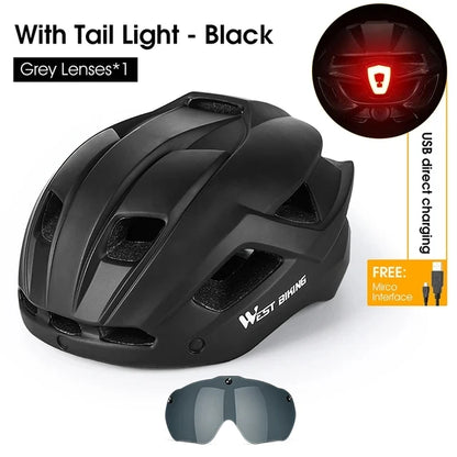 WEST BIKING LED-Licht-Fahrradhelm