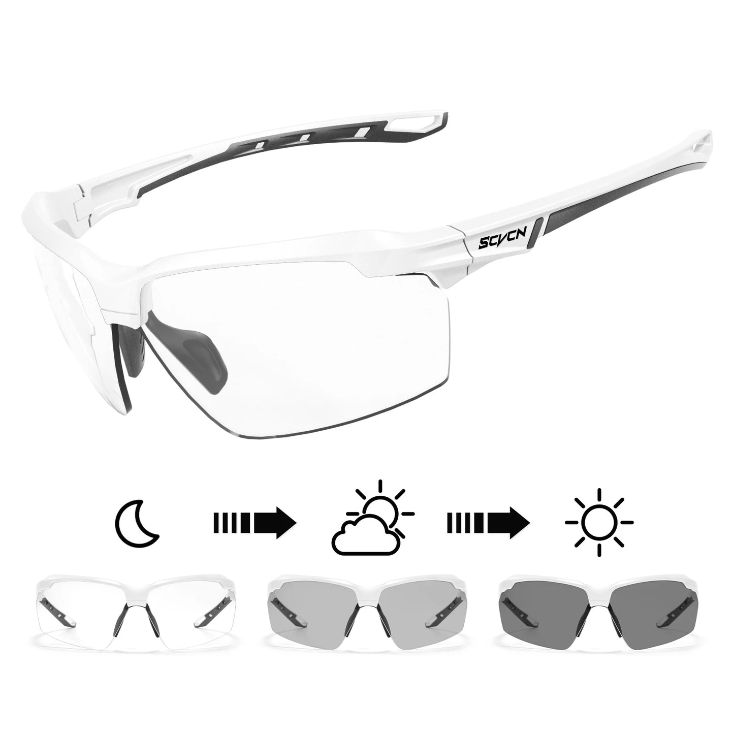 SCVCN Photochromic Cycling Sunglasses UV400 Sports Glasses