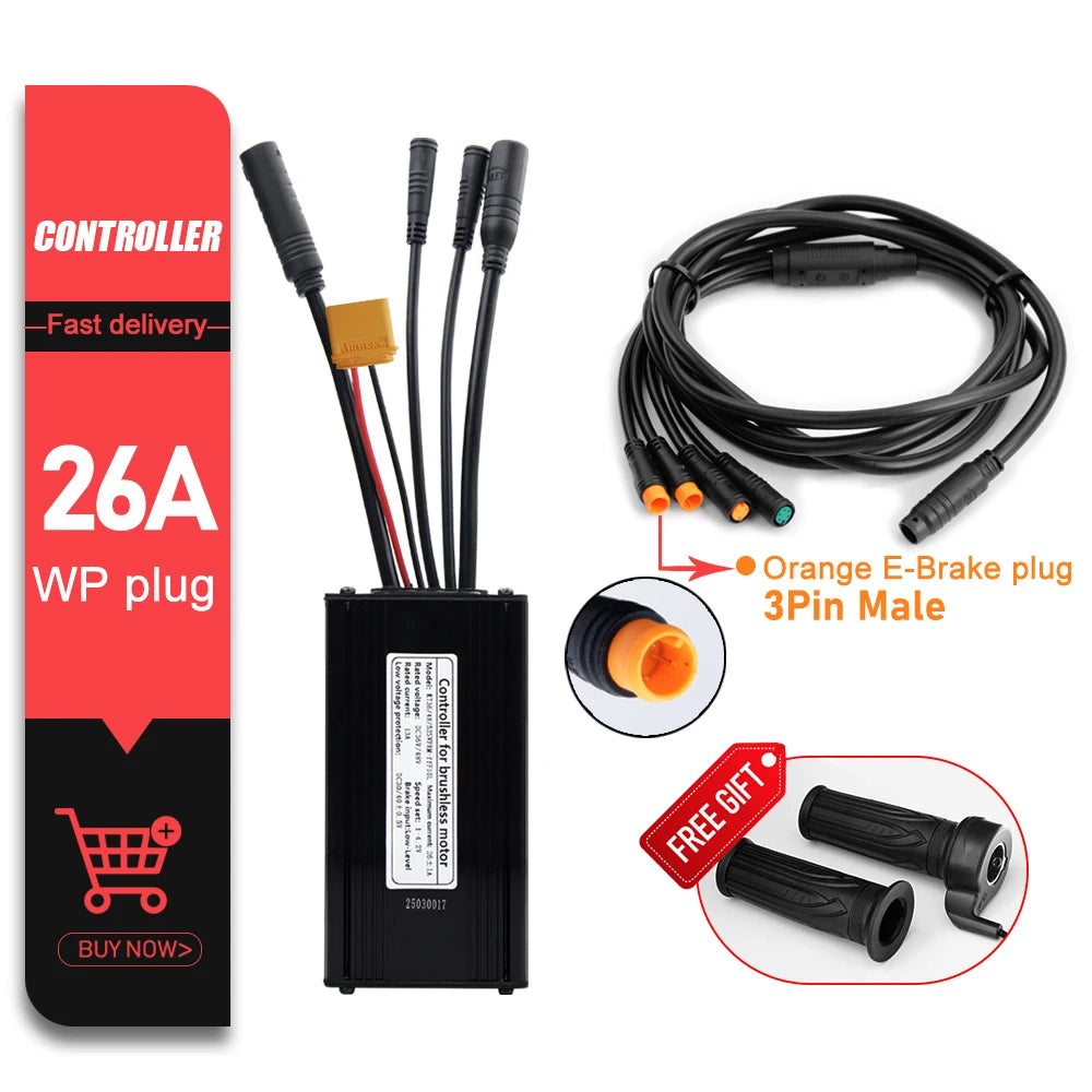 KT Waterproof E-Bike Controller 36V/48V – 14A to 35A Brushless Motor Controller