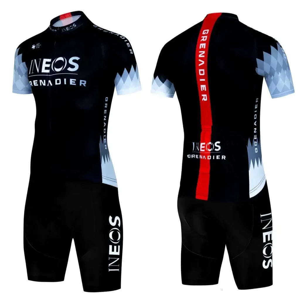 INEOS Men's Cycling Jersey & Padded Shorts Set for Road & MTB Riding