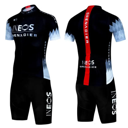 INEOS Men's Cycling Jersey & Padded Shorts Set for Road & MTB Riding