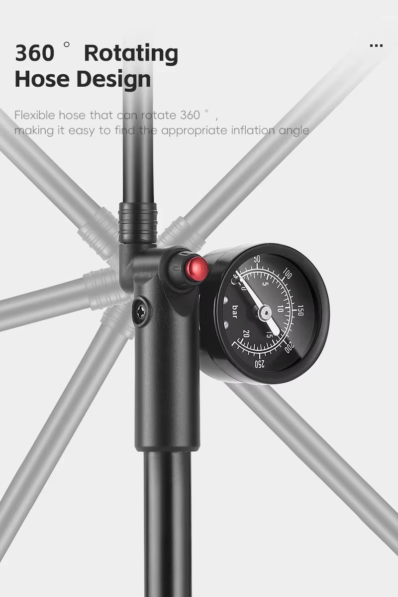 WEST BIKING 300PSI Fahrradluftpumpe mit Manometer