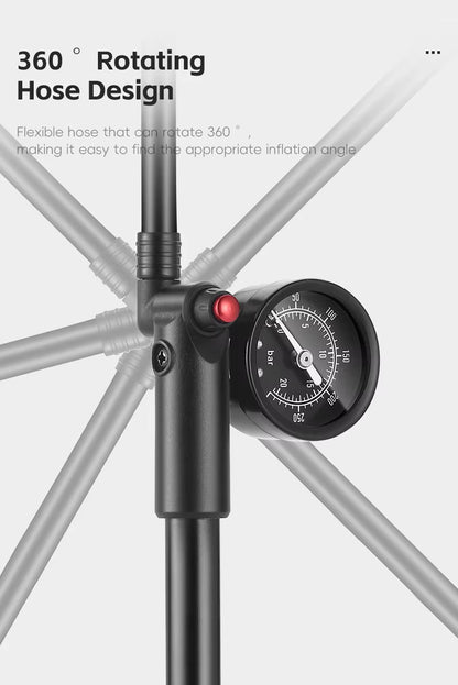 WEST BIKING 300PSI Fahrradluftpumpe mit Manometer