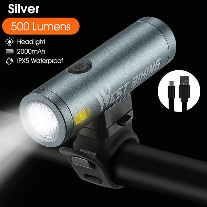 WEST BIKING USB Rechargeable Bicycle Front Light