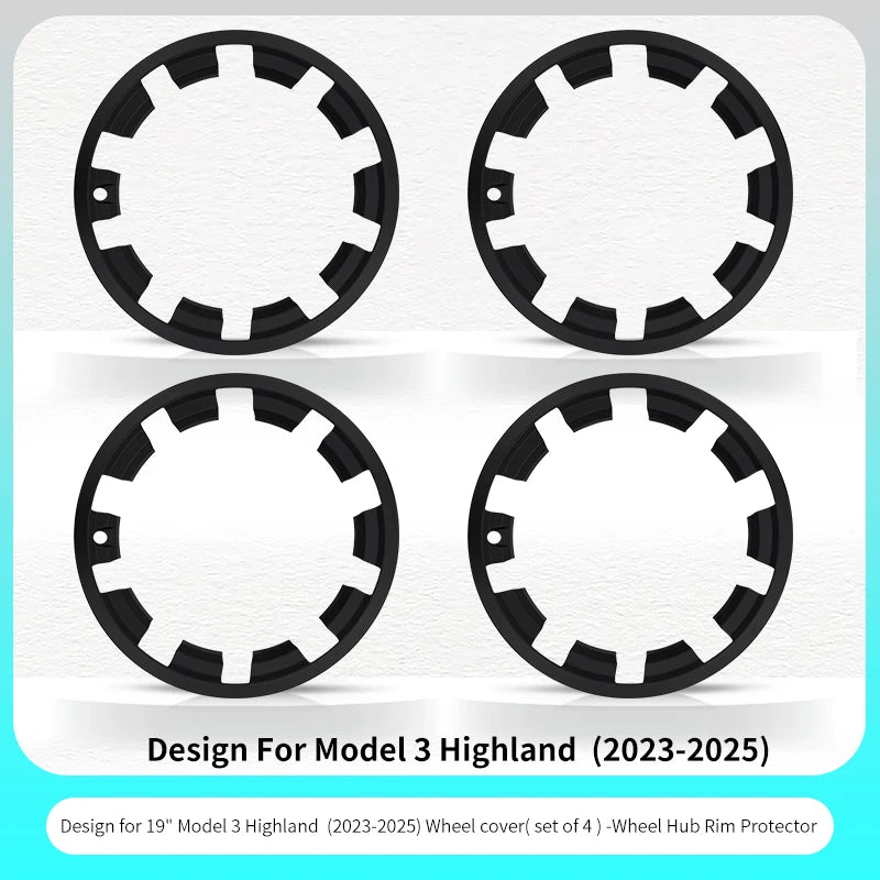 Tesla Model 3 Highland 2024-2026 19-Inch Wheel Rim Protector Covers, 4-Piece Set