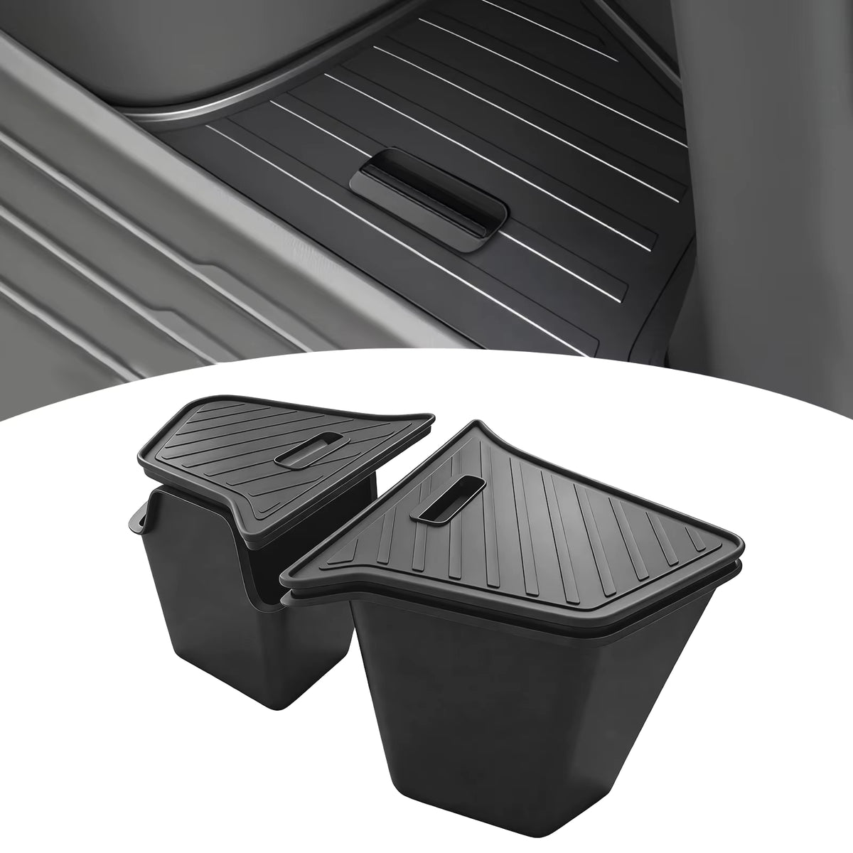 Tesla Model Y Juniper 2025-2026 TPE Trunk Side Storage Bins 3-Piece Set