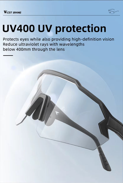 WEST BIKING UV400 Anti-fog Photochromic Glasses