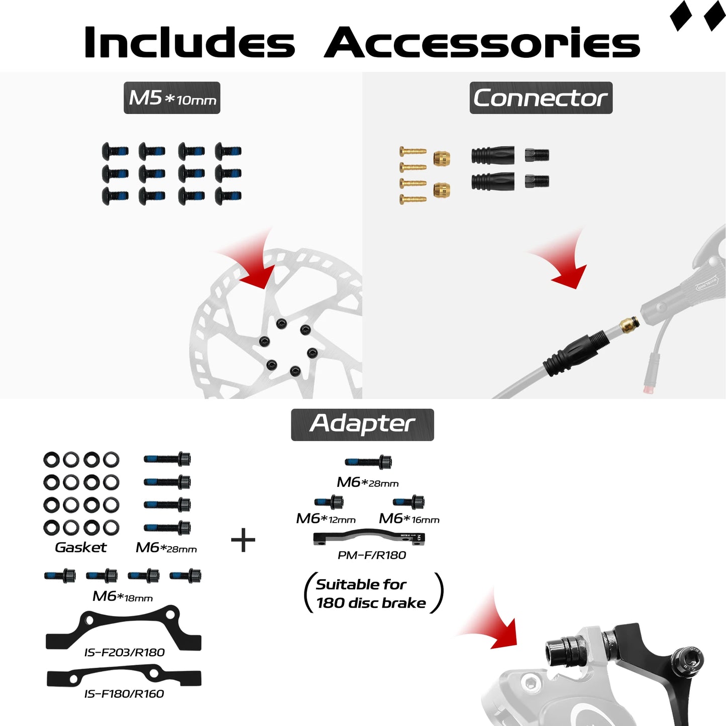 LD200PLUS 2-Piston E-Bike Hydraulic Disc Brake Se