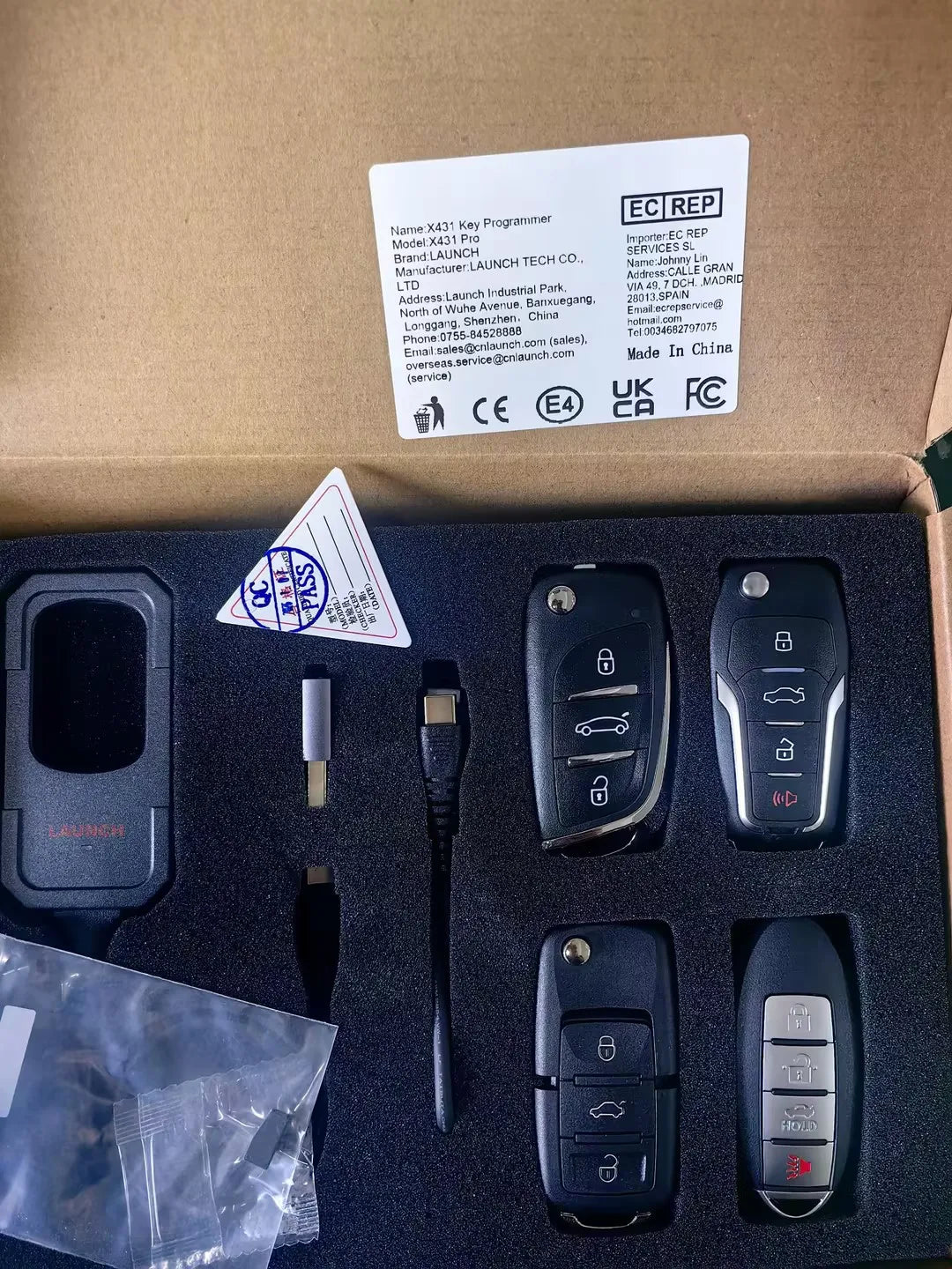 LAUNCH X431 Schlüsselprogrammierer mit Super Chip & 4 Smart Keys