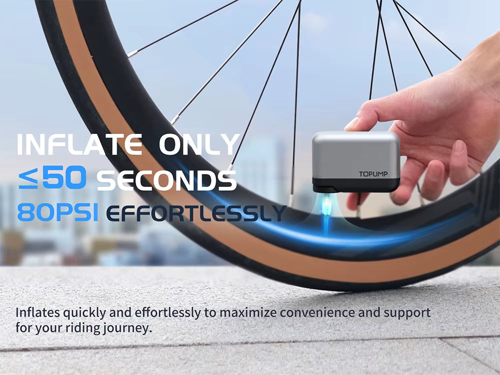 Mini Electric Bike Pump 120 PSI – Ultra Portable Cordless Inflator (Presta & Schrader)