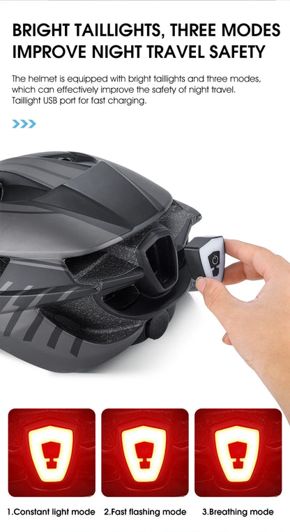 WEST BIKING LED-Licht-Fahrradhelm