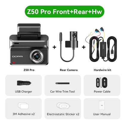 DDPAI Z50 Pro 4K Dash Cam with GPS, ADAS & 3-Inch IPS Screen