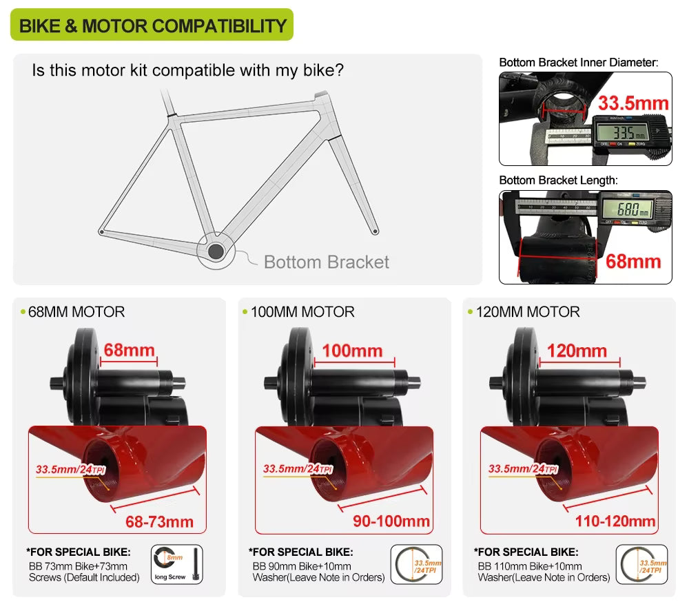 Bafang Mittelmotor 750W E-Bike Umbausatz