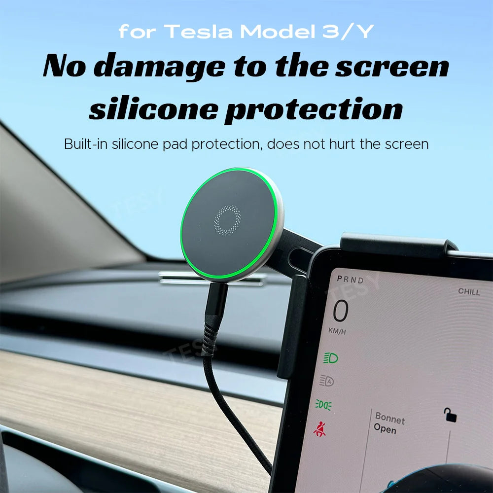 Magnetic Wireless Charging Phone Mount for Tesla / BYD