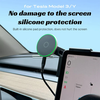 Magnetic Wireless Charging Phone Mount for Tesla / BYD